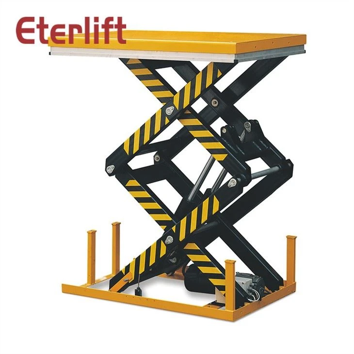 Ollós emelőplatform vezetősínnel