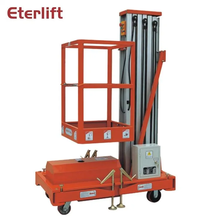 A légi munkaplatform egyárbocos alumínium emelőasztal